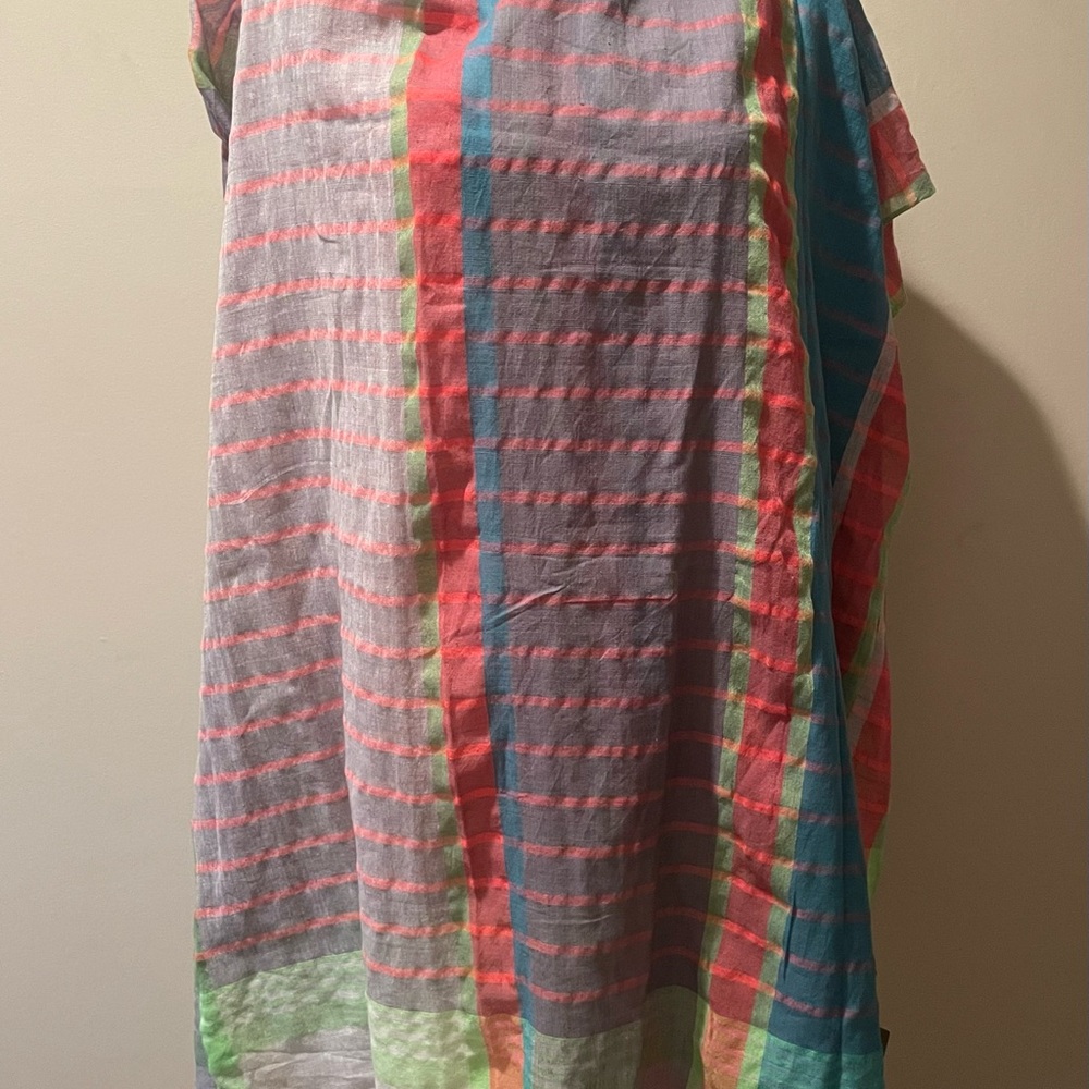 Anthropologie Large Colorful Cotton Lightweight Scarf NWT - Picture 4 of 5